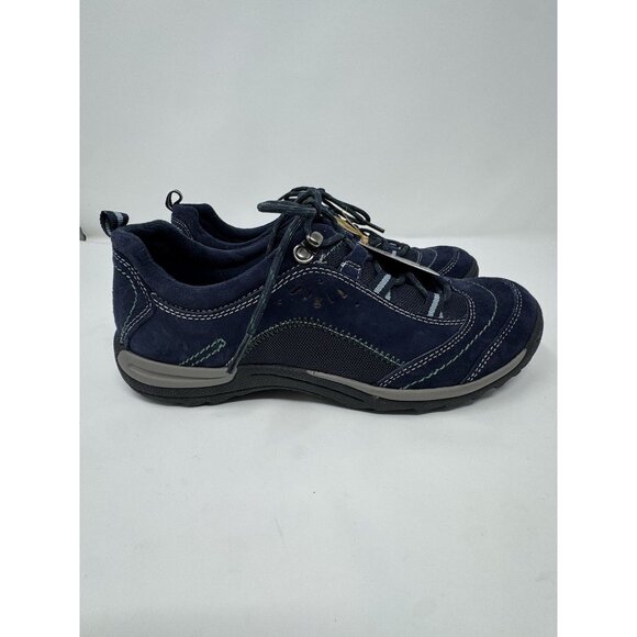 Earth Origins Women's Kamryn Shoes Size 7.5 Navy Suede Leather Lace Up Sneakers - Picture 2 of 12